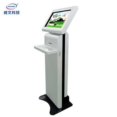 Pavimento che sta tutti in un totem di pubblicità del touch screen dell'affissione a cristalli liquidi con la tastiera del metallo